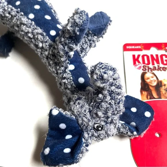 KONG Navy Plush Dog Toy with White Polka Dots NWT 1 foot long! - Picture 8 of 12